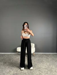 Siyah Şeritli Çırtçırt Düğmeli Eşofman Altı GausPANTOLONGU004311