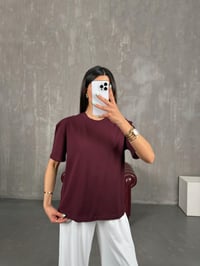 Bordo Bisiklet Yaka Tshirt Gaus00250GausTSHIRTGU1001576