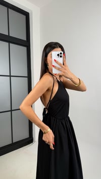 Siyah Ayarlanabilir Askılı Sırt Dekolteli Poplin Elbise GAUS-0017GAUSELBİSEGAUS-0017