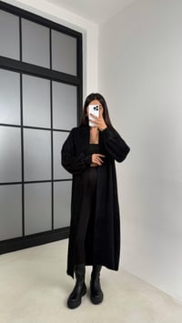 Siyah Uzun Oversize Triko Hırka GAUS-00157GAUSHIRKAGAUS-00157