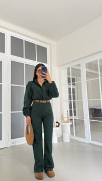 Yeşil Kemerli Premium Denim Tulum GAUS-02123GAUSJumpsuitsGAUS-02123