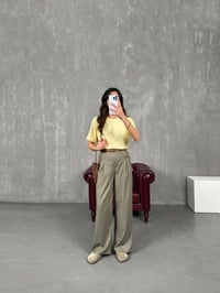 Rigal Haki Ön Düğme Detaylı Kumaş PantolonGausPANTOLONGU100752