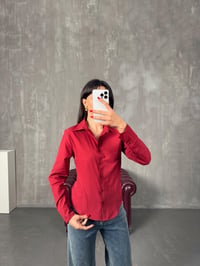Neval Bordo Slim Fit GömlekGausGÖMLEKGU00904333