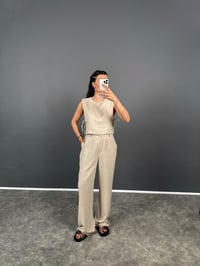 Alonsa Premium Bağcıklı Keten İkili Takım GausTAKIMGU008193