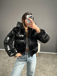 Siyah Parlak Şişme MontGausMONTGU002917