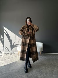 Premium Kahve Ekose Astarlı Uzun KabanGausKABANGU002858