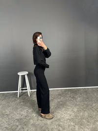 Siyah Gofre Gömlek Pantolon TakımGausTAKIMGU008093
