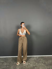 DK Kahverengi Astarlı Keten Pantolon GausPANTOLONGU008795