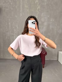 Nivon Pembe Pamuklu Bisiklet Yaka Basic TshirtGausTSHIRTGU100753