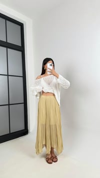 Soft Haki Astarlı Kırışık Şifon Muadil Etek Gaus00447GausTAKIMGU1002042
