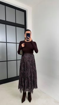 Mürdüm Etnik Desenli Astarlı Şifon Etek GAUS-00788GAUSETEKGAUS-00788