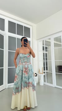 Çok Renkli Ayarlanabilir Askılı Desenli Pinterest Tasarım Elbise GAUS-01852GAUSELBİSEGAUS-01852