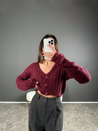Bordo Yumuşak Dokulu Hırka GausHIRKAGU004149