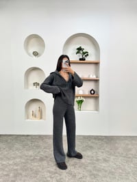 Fale Antrasit Fermuarlı Üst Alt Triko TakımGausTAKIMGU00903607