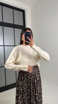 Krem İtalyan Kol Yumuşak Dokulu Triko Kazak GAUS-00644GAUSKAZAKGAUS-00644