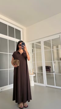 Kahve OYS Model Polo Yaka Basic Elbise GAUS-01728GAUSELBİSEGAUS-01728