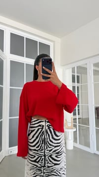 Kırmızı İspanyol Kol Basic Bluz GAUS-02108GAUSBlouseGAUS-02108