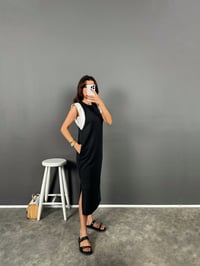 Chil Siyah Modal Yumuşak Kumaş Bisiklet Yaka ElbiseGausELBİSEGU008823