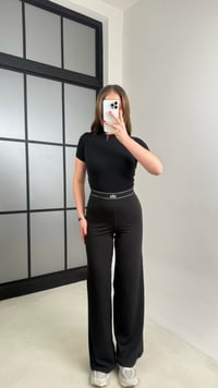 Siyah Beli Lastikli Bol Paça Muadil Tayt GAUS-01004GAUSTAYTGAUS-01004