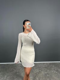 SF Beyaz Ajurlu Astarlı Elbise GausELBİSEGU008529