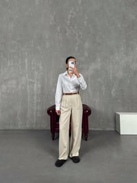 Taş Kemerli İthal Kumaş Palazzo Pantolon Gaus00090GausPANTOLONGU1001214