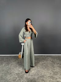Libens Mint Yeşil Crop Bol Paça Pantolon TakımGausTAKIMGU008352