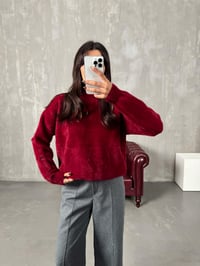 Same Bordo Yarım Balıkçı Yaka Kırçıllı KazakGausKAZAKGU00903819