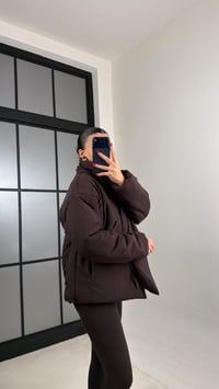 Acı Kahve Astarlı Bağlama Detaylı Şişme Mont GAUS-01011GAUSMONTGAUS-01011