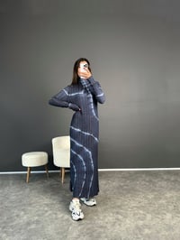 DK Mavi Eskitme Triko ElbiseGausELBİSEGU002569