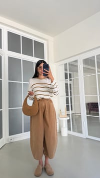 Camel Beli Lastikli Oversize Jean GAUS-02030GAUSDENİM PANTOLONGAUS-02030