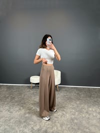 Cleo Kahve Bol Kesim Modal Kumaş PantolonGausPANTOLONGU004513