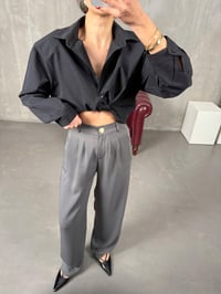 Sagura Gri Beli Lastikli Cepli Premium PantolonGausPANTOLONGU100563