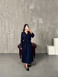 Vera Lacivert Bağlamalı Bluz Etek Modal TakımGausTAKIM GU00903937