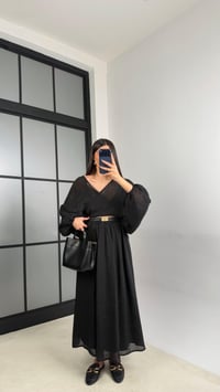 Siyah Transparan Üst Beli Lastikli Astarlı Etek Takım GAUS-01111GAUSTAKIMGAUS-01111