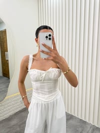 Beyaz Askılı Arkası Lastikli Dantelli Bustiyer Crop Gaus00286GausCROPGU1001662