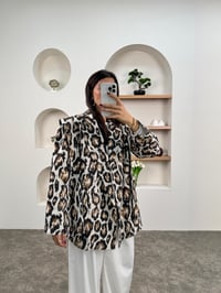 Zena Leopar Desenli Astarlı Bağlamalı Premium CeketGausCEKETGU00903640