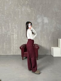 Revin Bordo ZR Model Wide Leg JeanGausDENİM PANTOLONGU10064