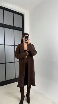 Acı Kahve Peluş Uzun Hırka GAUS-00758GAUSHIRKAGAUS-00758