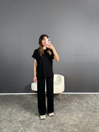 Gabby Siyah  Modal Kumaş İkili TakımGausTAKIMGU004740