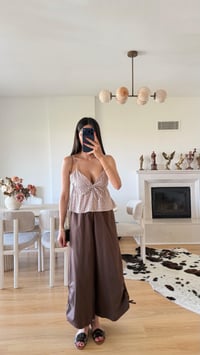Acı Kahve Geniş Paça Bağlamalı Lastikli Pantolon GAUS-01568GAUSPANTOLONGAUS-01568