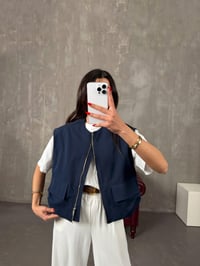 Nela Lacivert Astarlı Muadil Premium YelekGausYELEKGU100581