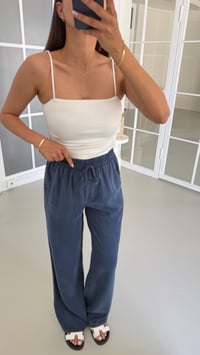 Lacivert Yıkamalı Beli Lastikli Tencel Pantolon GAUS-01678GAUSPantsGAUS-01678