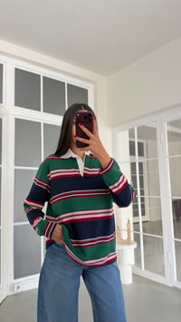 Çok Renkli Polo Yaka Şeritli Kazak GAUS-02222GAUSKAZAKGAUS-02222