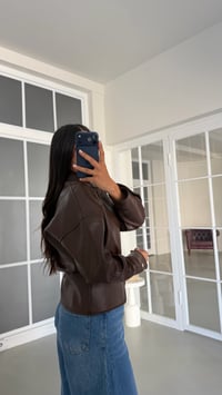 Kahve Düğme Detaylı Premium Deri Ceket GAUS-01992GAUSJacketsGAUS-01992