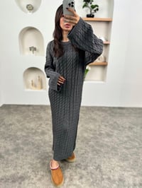 Vivet Antrasit Örgülü Triko ElbiseGausELBİSEGU00903510