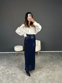 QG Lacivert Pul Payet Astarlı Maxi EtekGausETEKGU002634