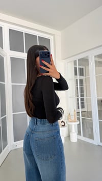 Mavi Beli Lastikli Geniş Paça Jean GAUS-01876GAUSDENİM PANTOLONGAUS-01876