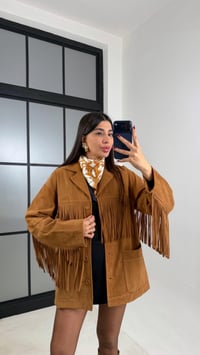Camel Püskül Detaylı Astarlı Süet Ceket GAUS-00682GAUS السترات  GAUS-00682