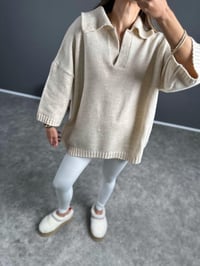 Doi Krem V Yaka Triko Oversize KazakGausKAZAKGU002746