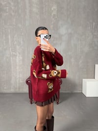 Lavis Bordo Teddy Örme Triko KazakGausKAZAKGU10080